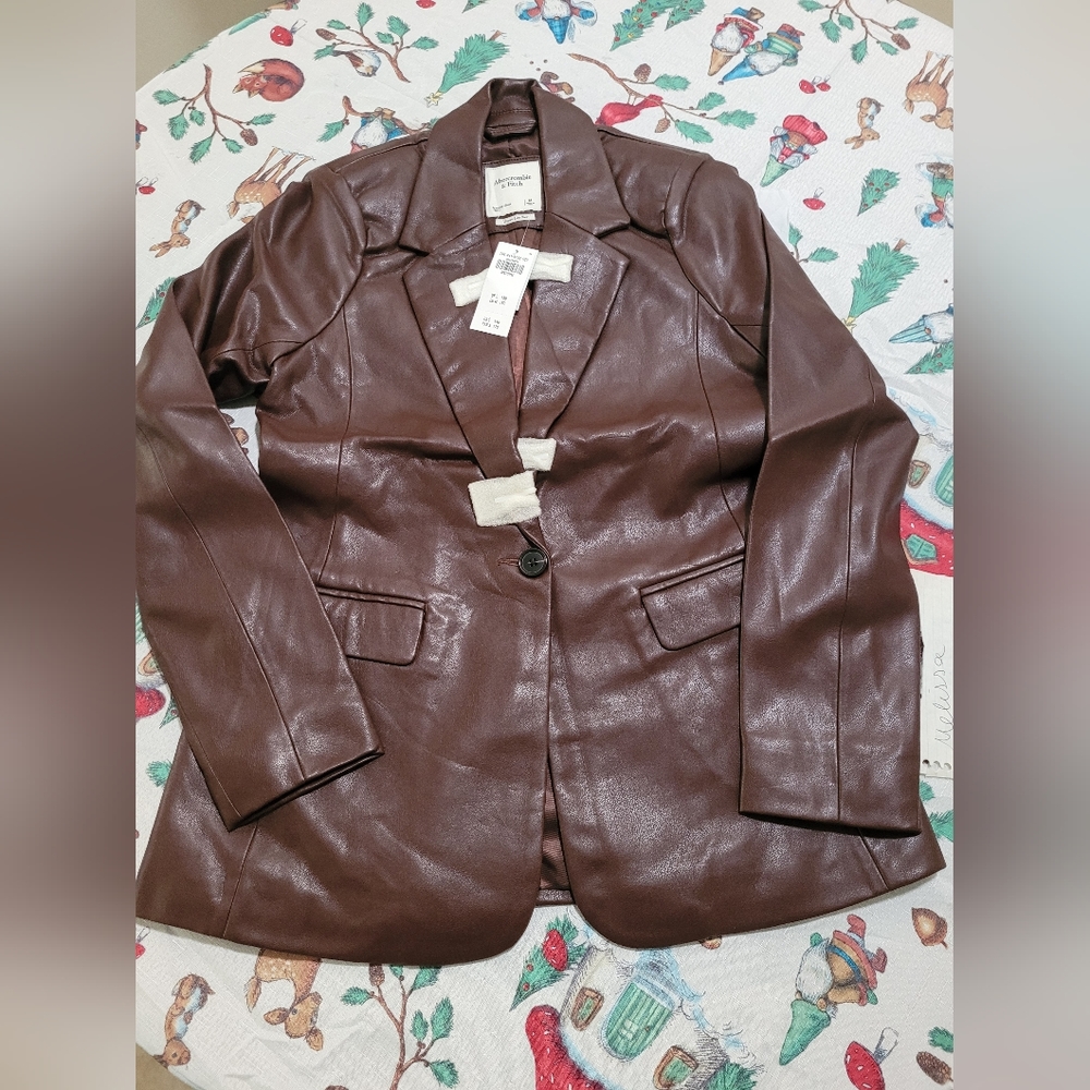 Abercrombie vegan leather blazer